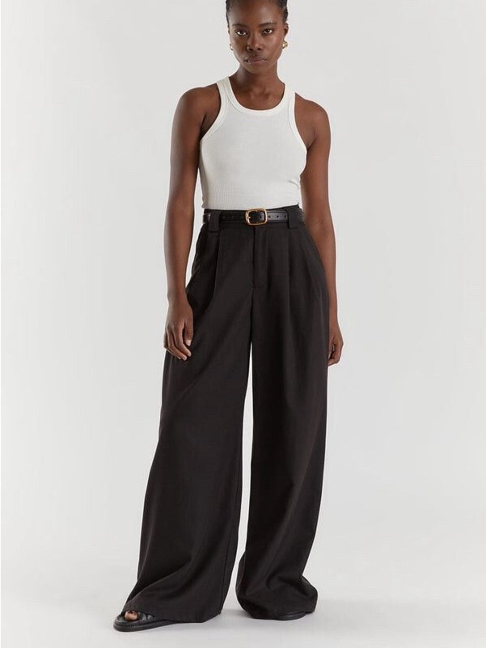 DISSH Harley wool blend black trousers high rise pants